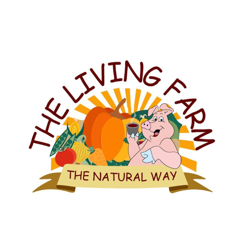 The Living Farm logo design by graphic designer in Gauteng featuring a playful and modern brand identity